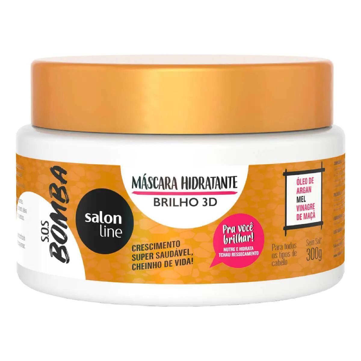 Máscara Hidratante Capilar Salon Line S.O.S. Bomba Brilho 3D com 300g