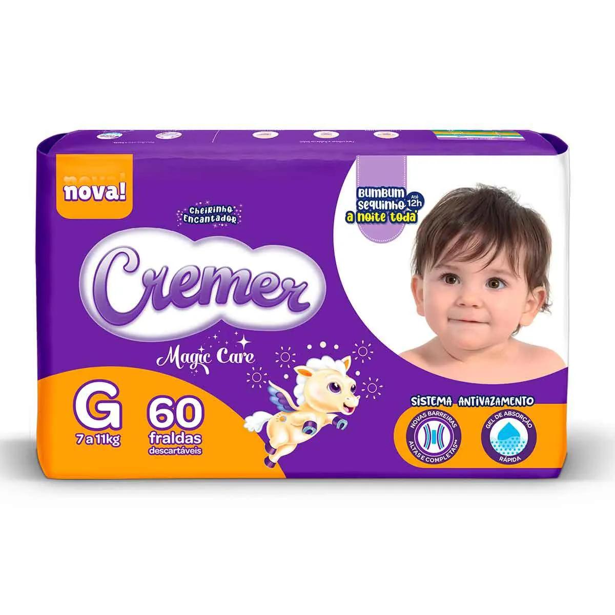 Fralda Cremer Magic Care Tamanho G Hiper Pacote 60 unidades