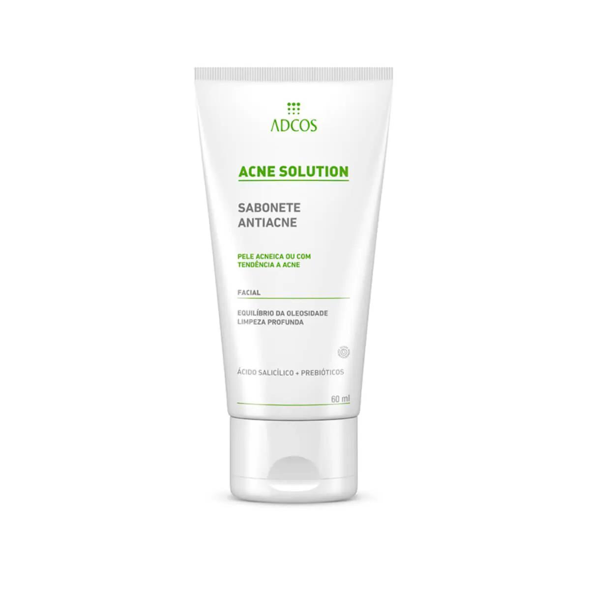 Sabonete Líquido Facial Antiacne Adcos Acne Solution com 60ml