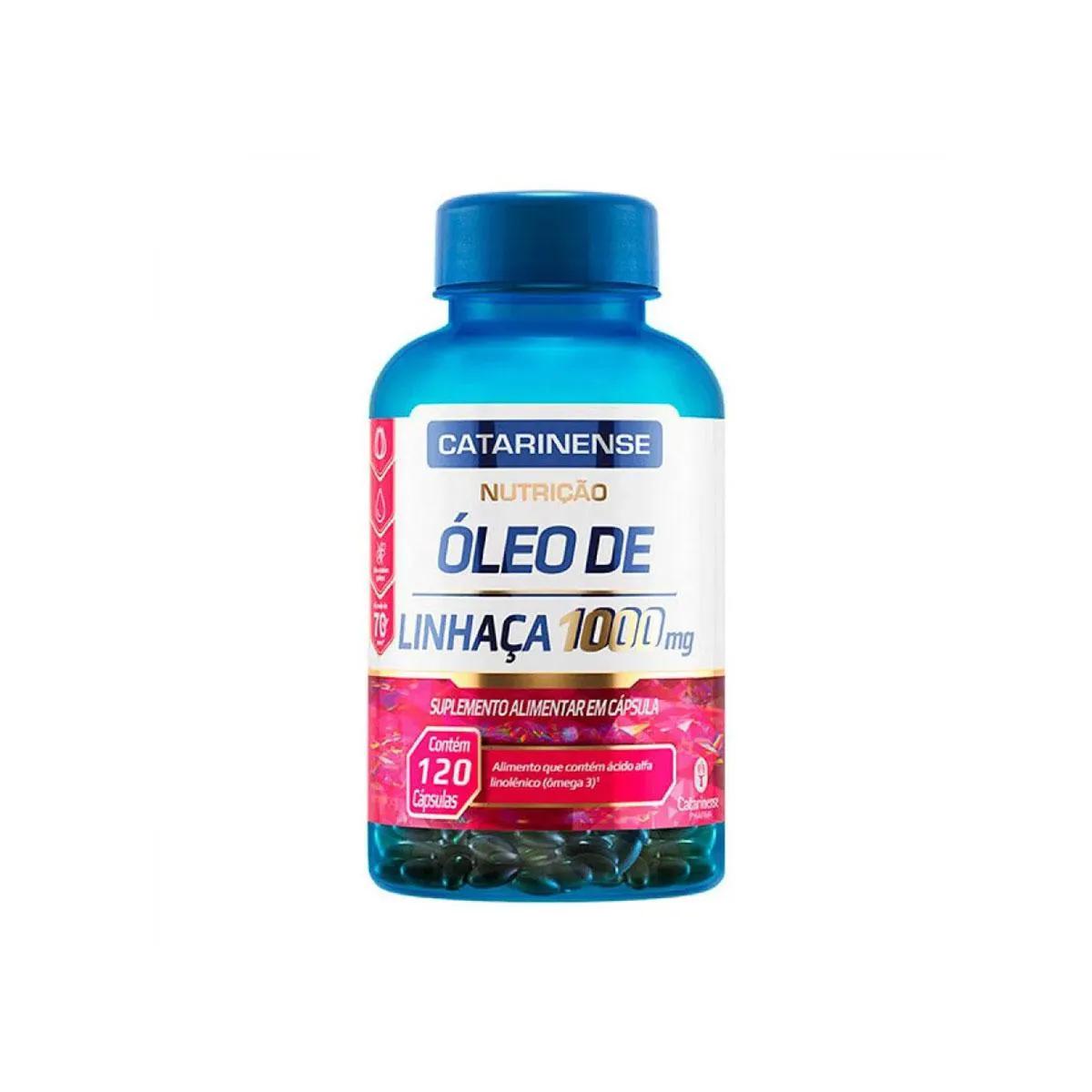 Óleo de Linhaça 1000mg Catarinense Nutrição com 120 cápsulas