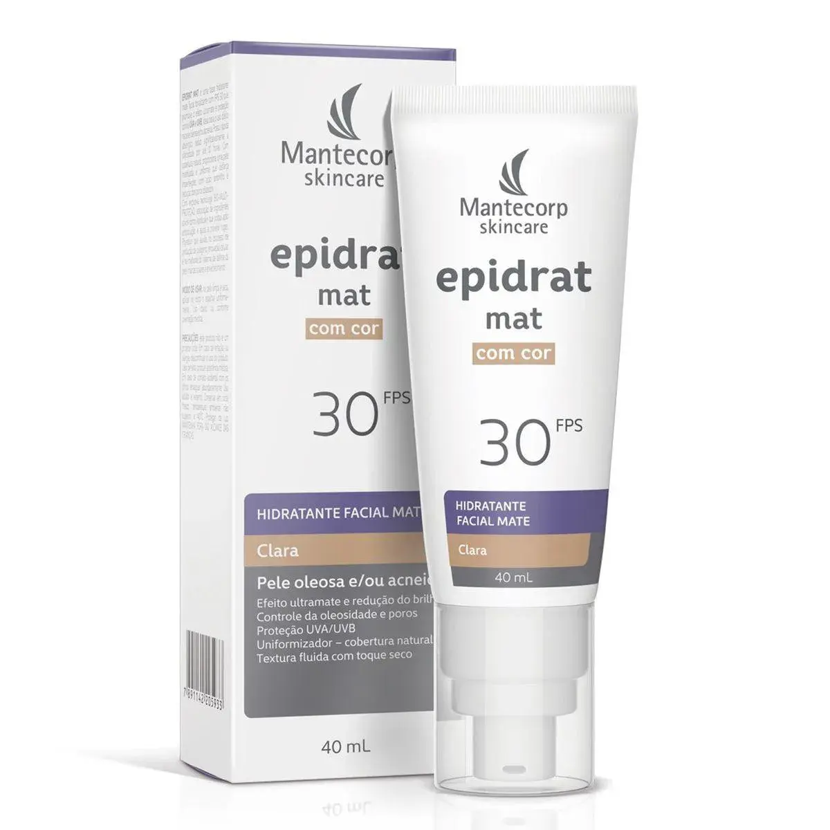 Hidratante Facial Mate Epidrat Mat com Cor Clara FPS30