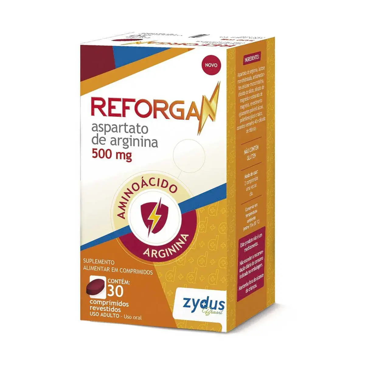 Suplemento de Arginina Reforgan 500mg com 30 comprimidos