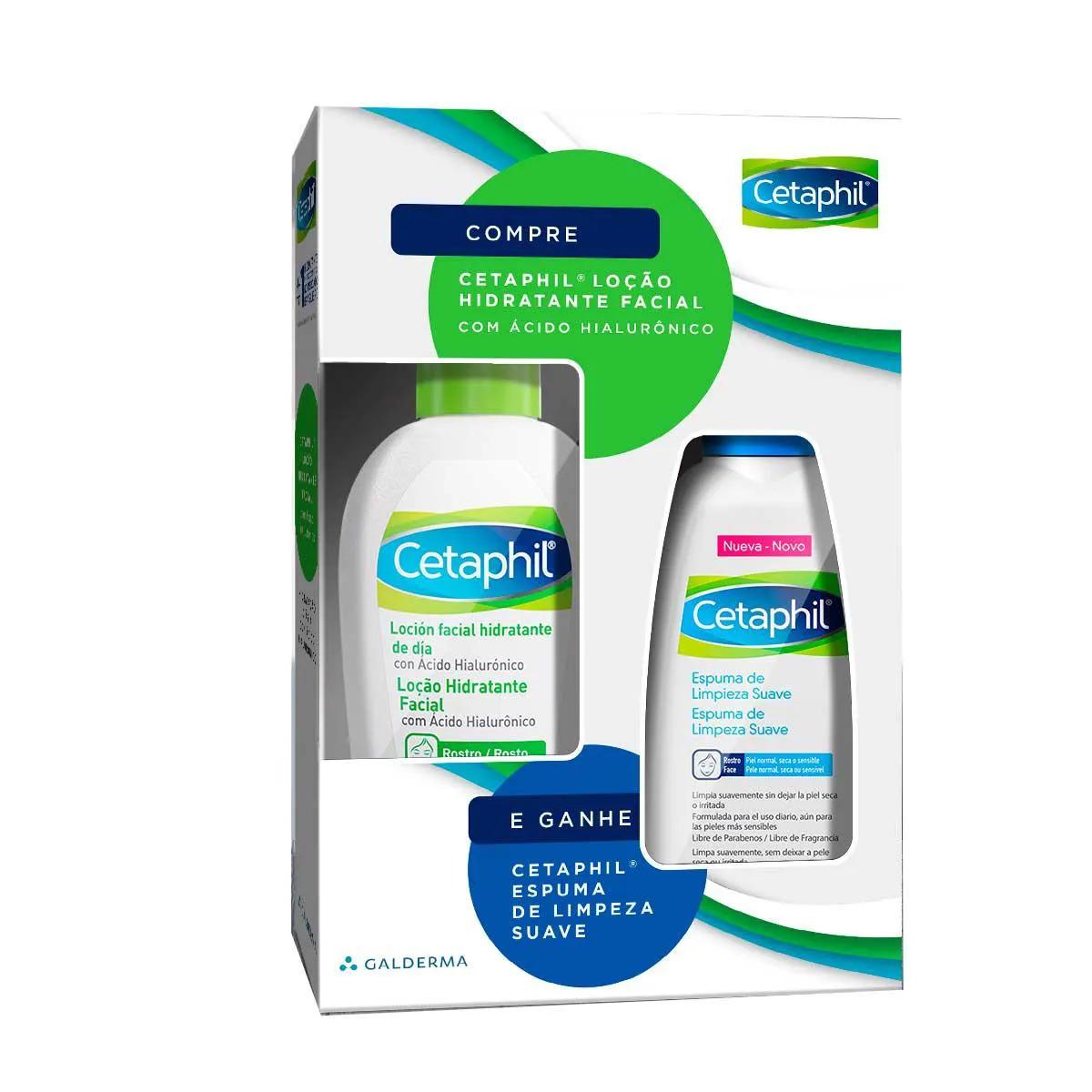 Kit Cetaphil com 1 Loção Hidratante Facial de 88ml + Espuma de Limpeza Suave de 236ml