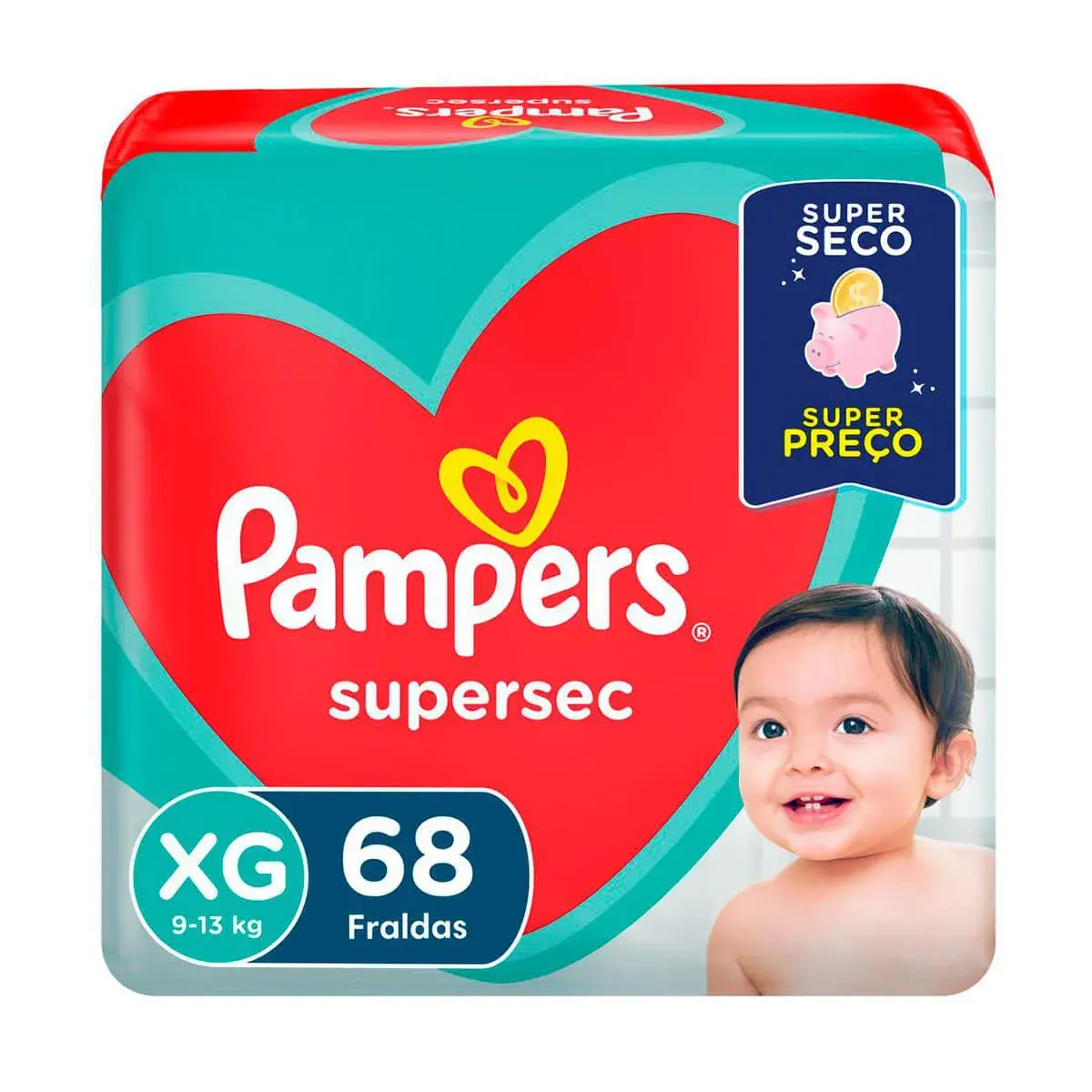 Fralda Pampers Supersec XG - 68 Unidades