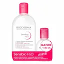 Kit Água Micelar Dermatólogica Bioderma Sensibio H2O com 500ml + 100ml