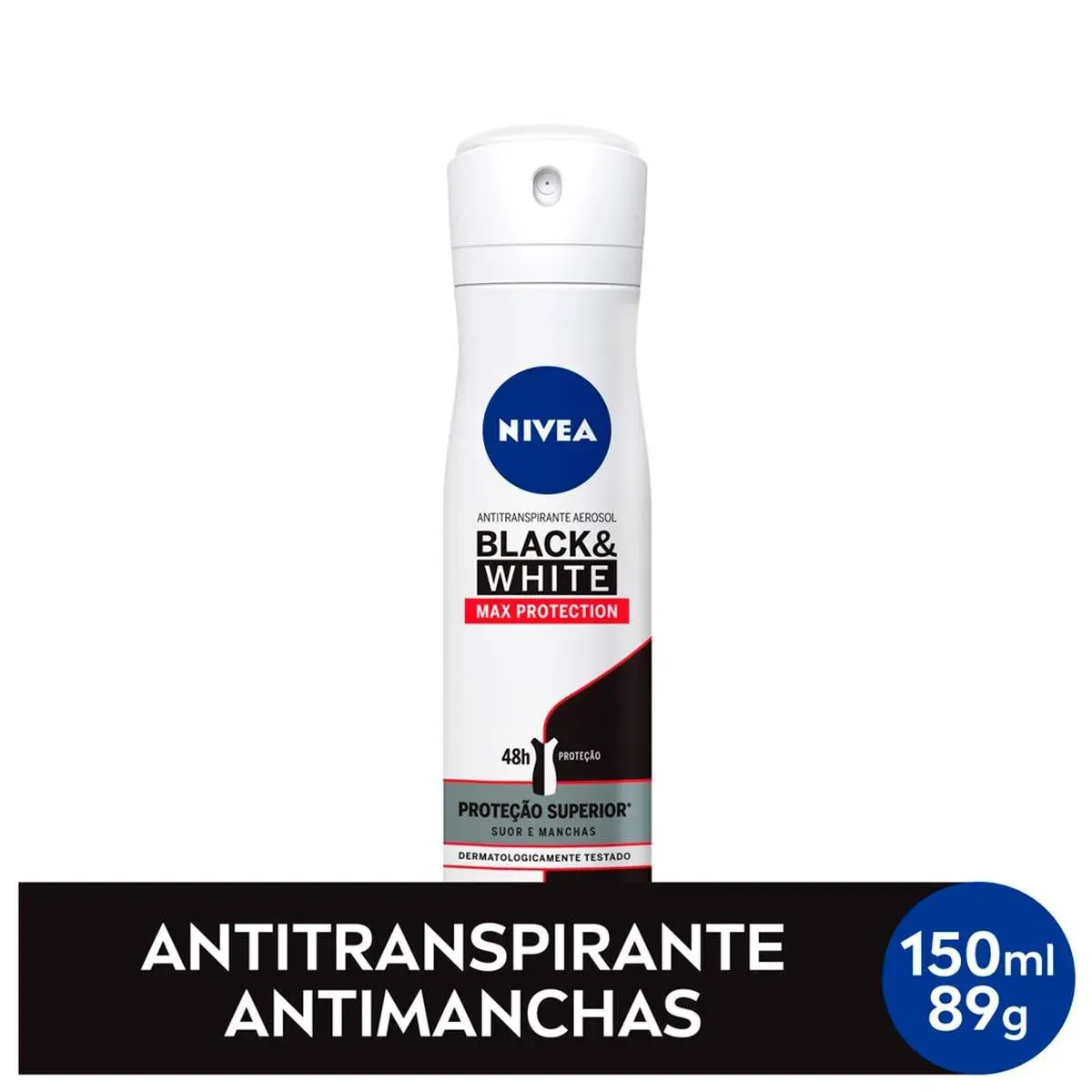 Desodorante Aerosol Nivea Black&White Máxima Proteção 48h 150ml