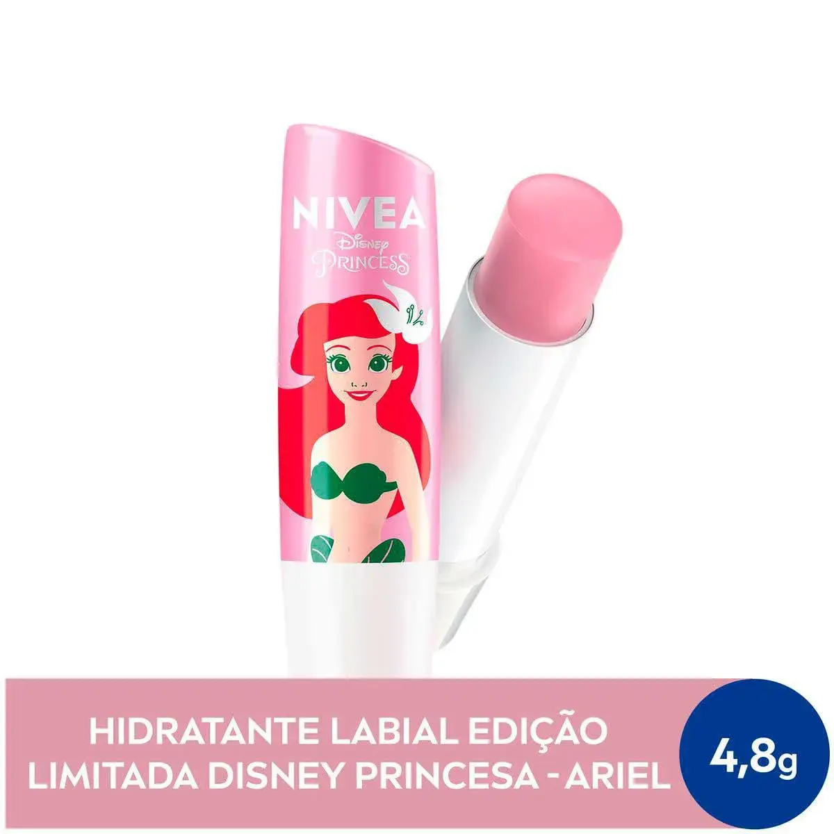 Hidratante Labial Nivea Pérola Shine Disney Ariel com 4,8g