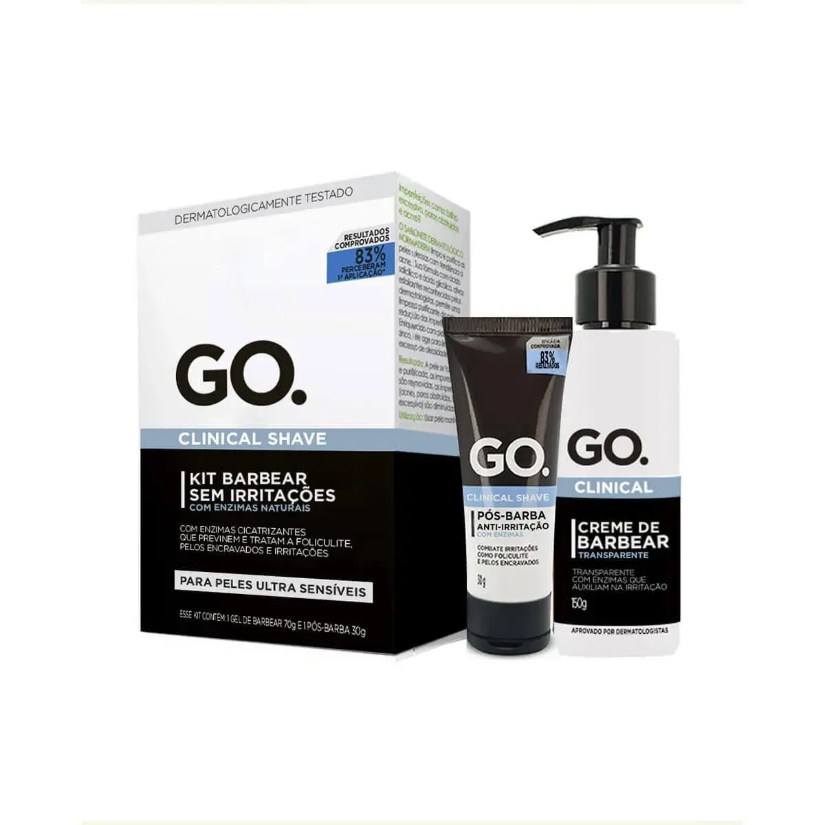 Kit Creme de Barbear + Pós Barba GO. Clinical Shave com 1 Unidade