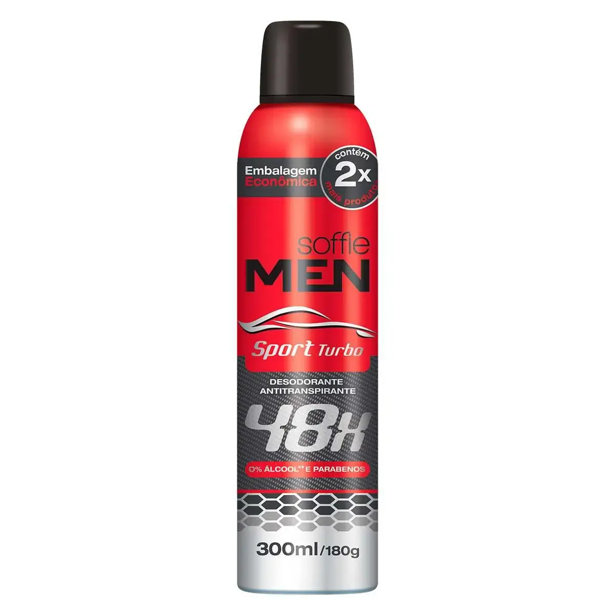 Desodorante Soffie Men Sport Turbo Aerossol Antitranspirante 48h com 300ml