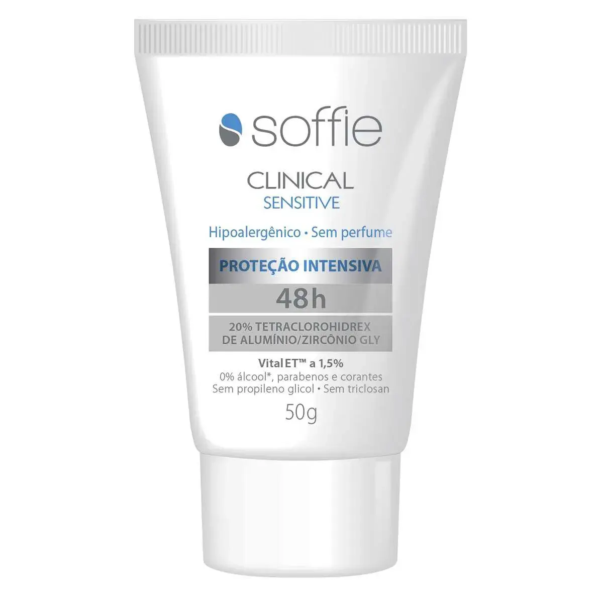 Creme Desodorante Antitranspirante Soffie Clinical Sensitive 48h com 60g