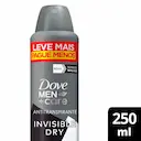 Desodorante Antitranspirante Aerosol Dove Men+ Care Invisible Dry com 250ml