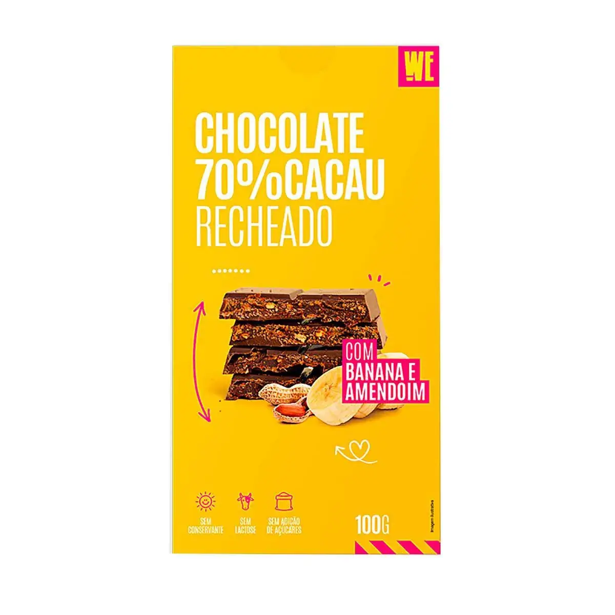 Chocolate 70% Cacau Choconutz Banana e Amendoim com 100g