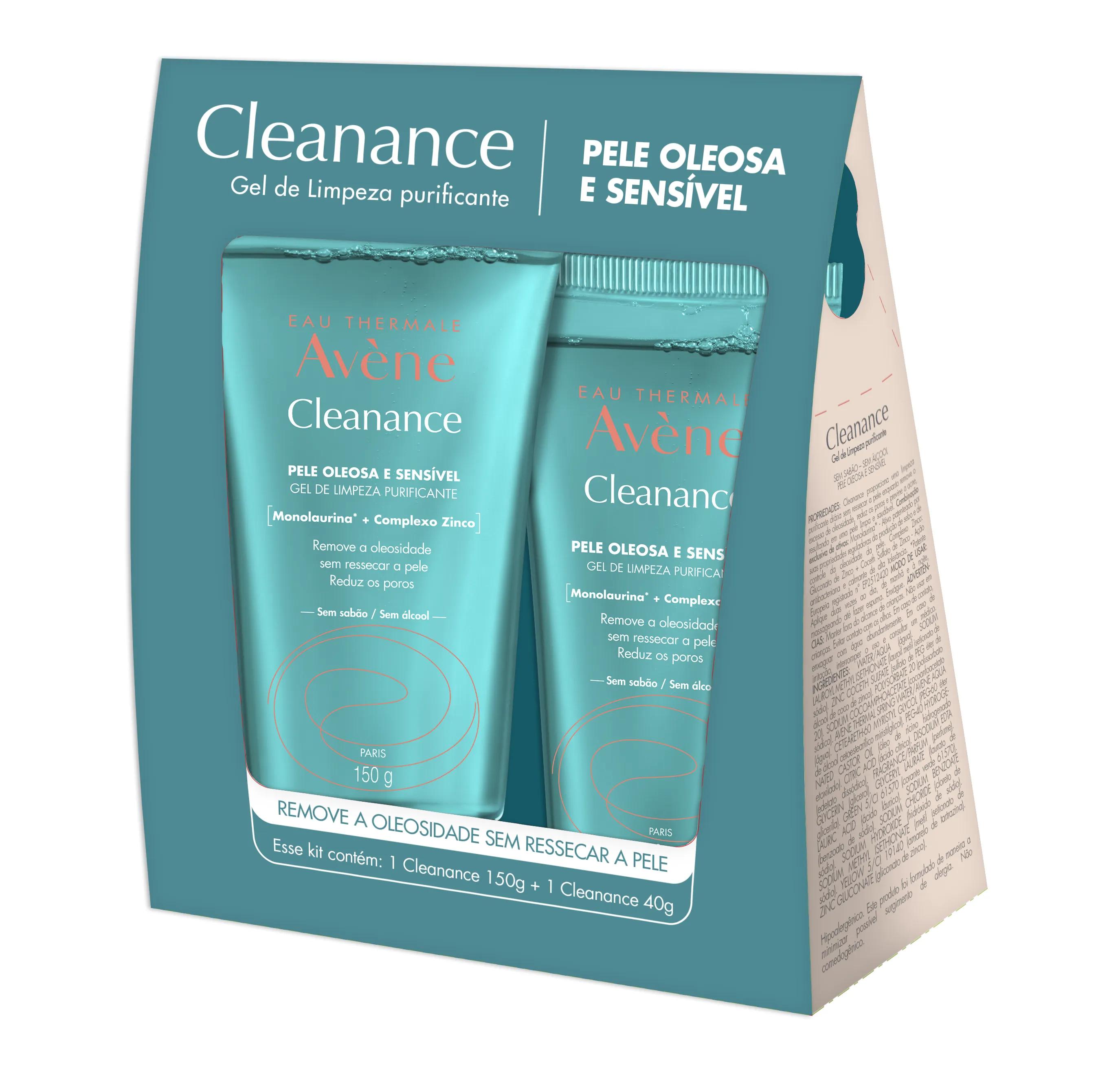 Kit Avène Cleanance Gel de Limpeza Purificante 150g + 40g