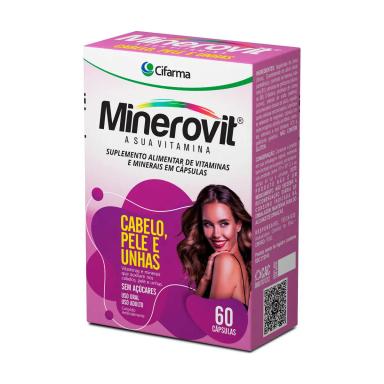 Suplemento Alimentar Minerovit Cabelo, Pele e Unhas 60 cápsulas
