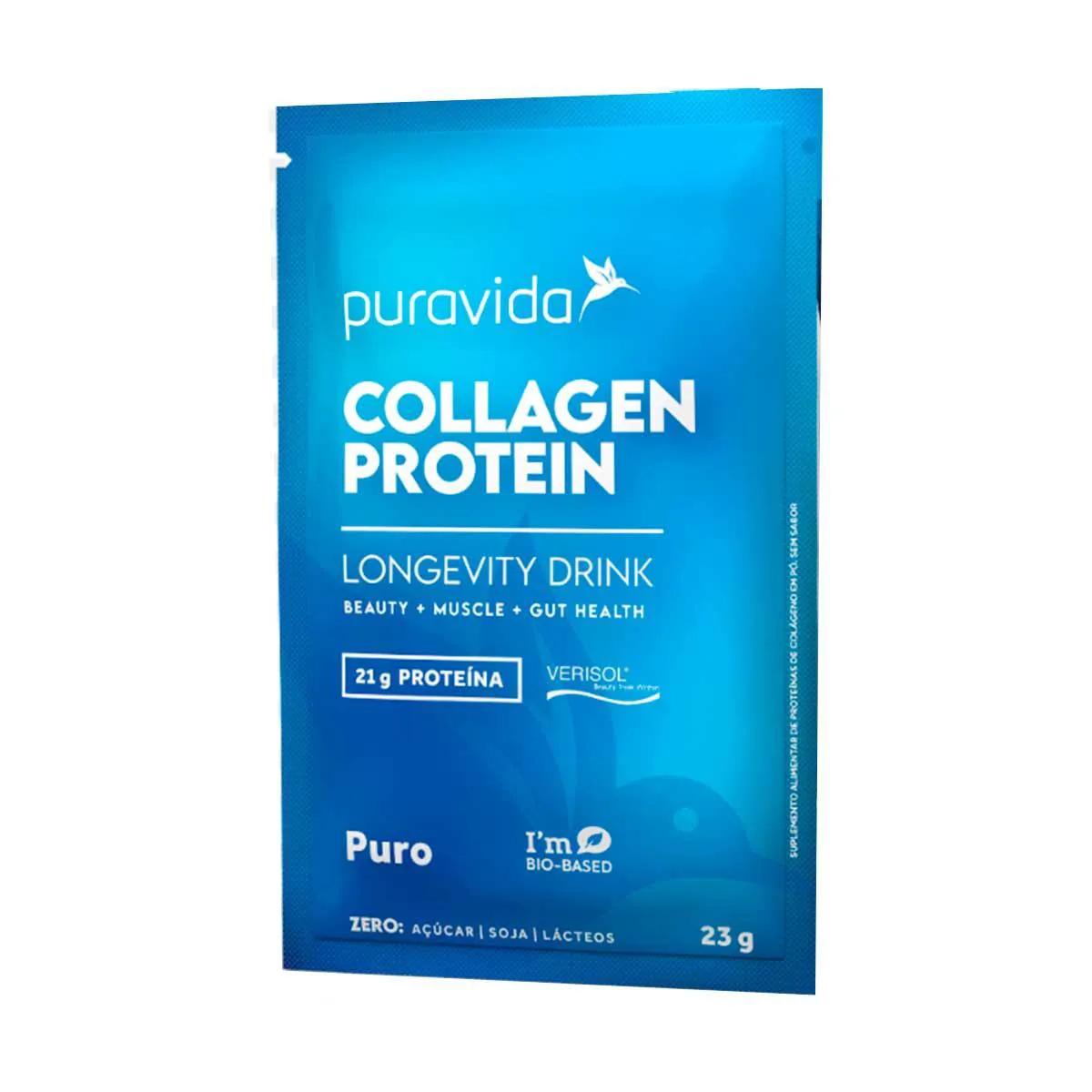 Colágeno Hidrolisado Collagen Protein Puro Puravida 23g