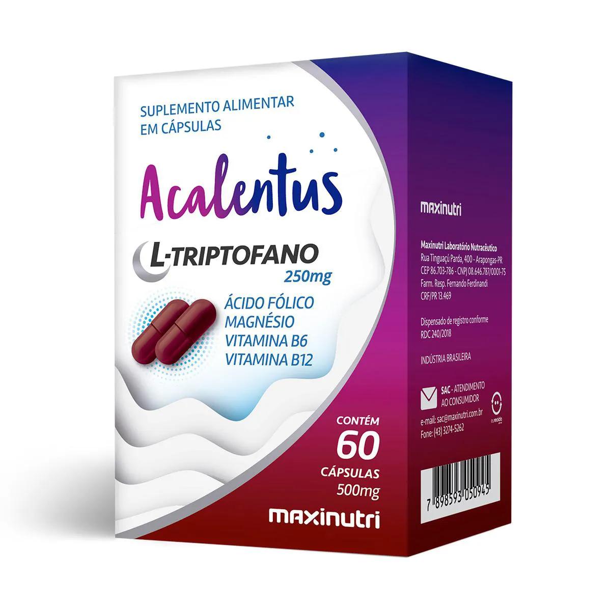 Acalentus L-Triptofano 250mg + Associação 60 cápsulas