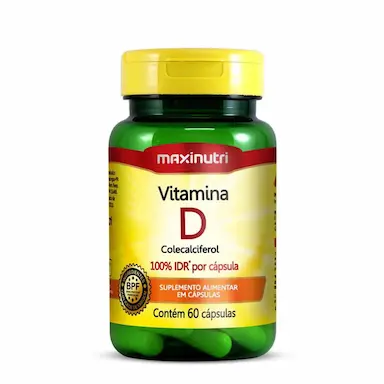 Suplemento Alimentar de Vitamina D Colecalciferol Maxinutri - 60 Cápsulas