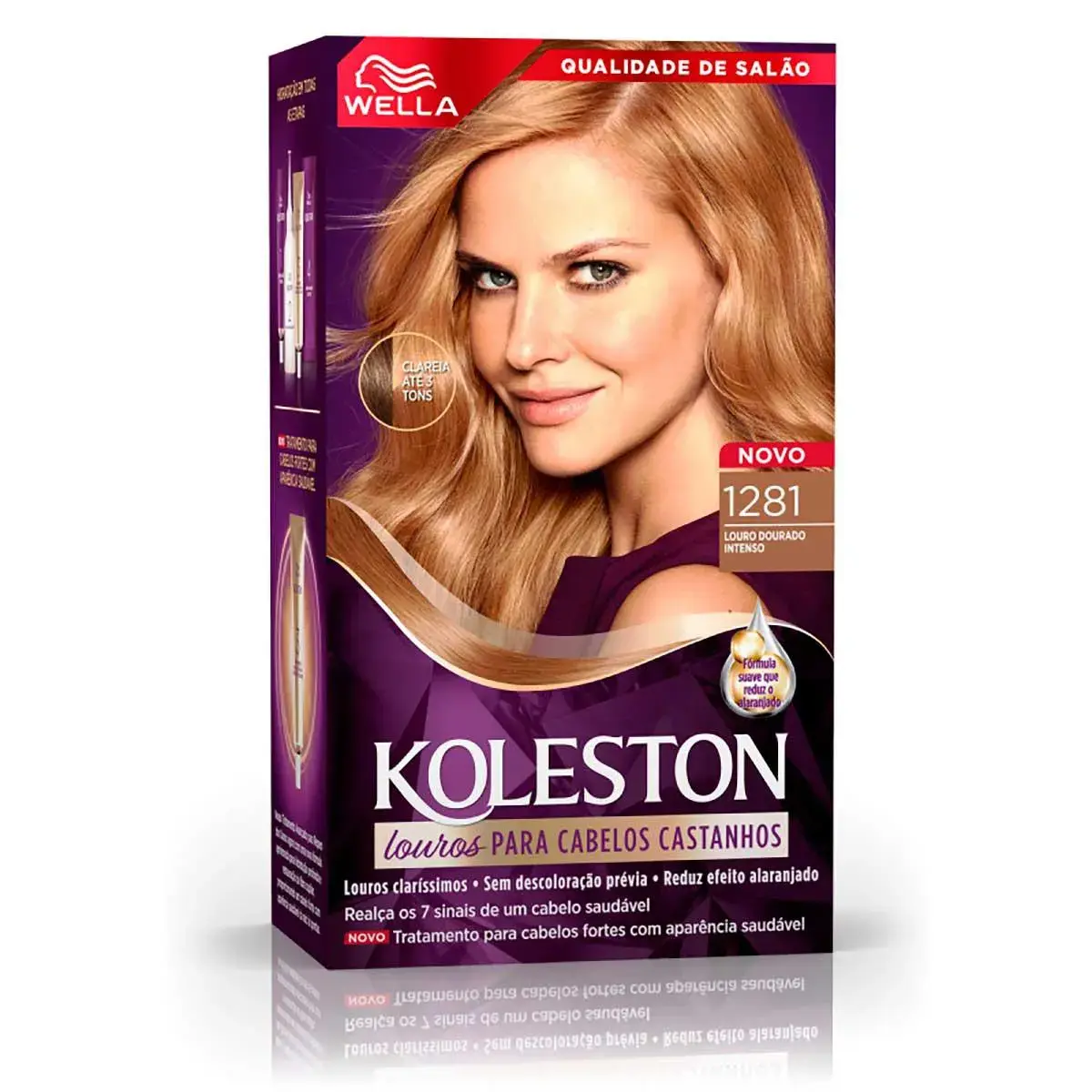 Tintura Permanente Wella Koleston Coloração Creme Louros Poderosos 1281 Louro Dourado Intenso