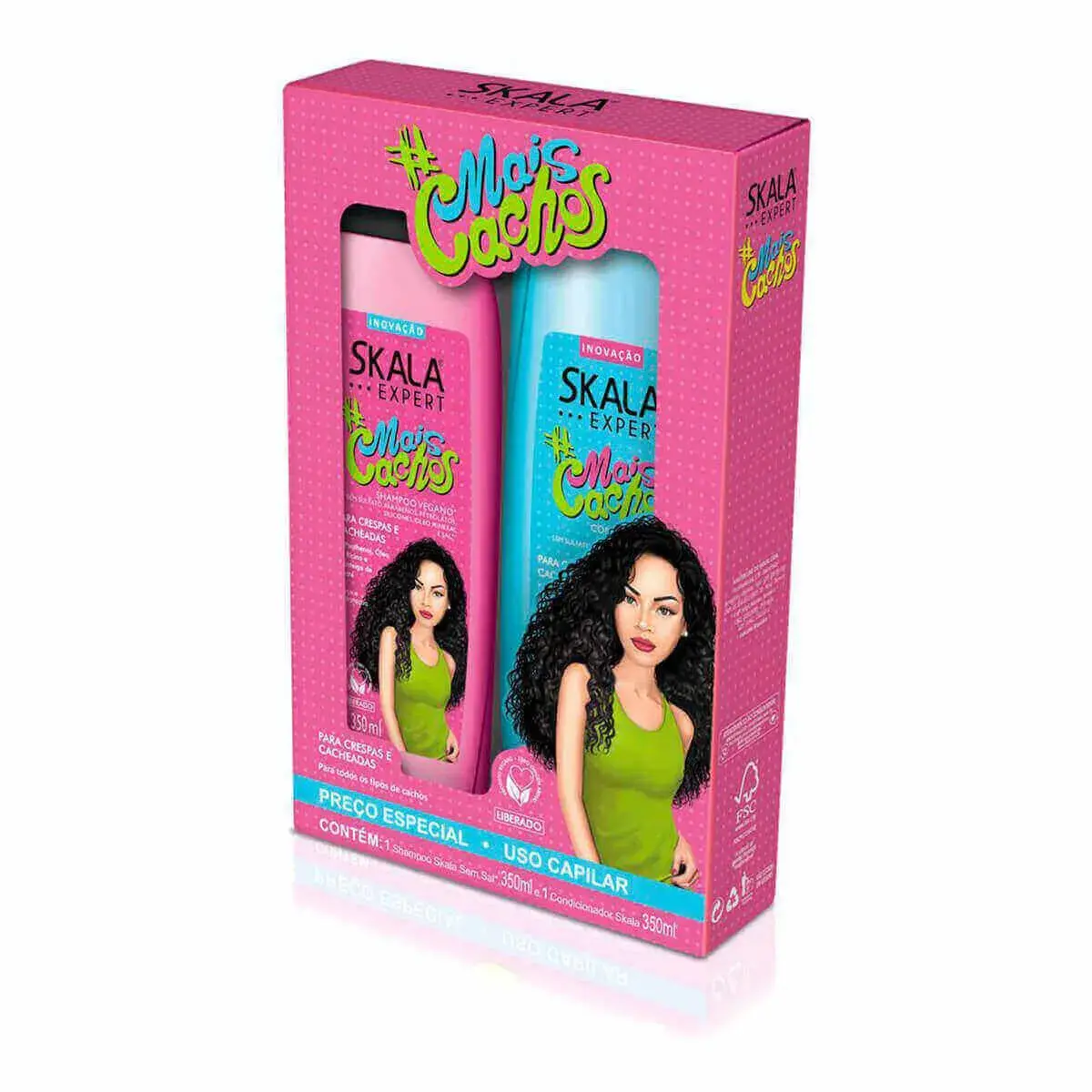 Kit Skala #MaisCachos com 1 Shampoo + 1 Condicionador com 350ml cada