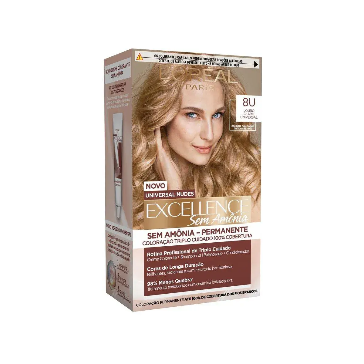 Tintura Imédia Excellence Permanente Sem Amônia 8U - Louro Claro Universal