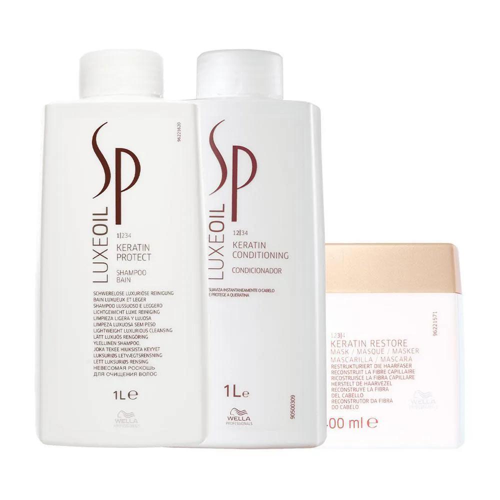KIT SP SYSTEM PROFESSIONAL LUXE OIL KERATIN PROFISSIONAL - SHAMPOO E CONDICIONADOR E MáSCARA