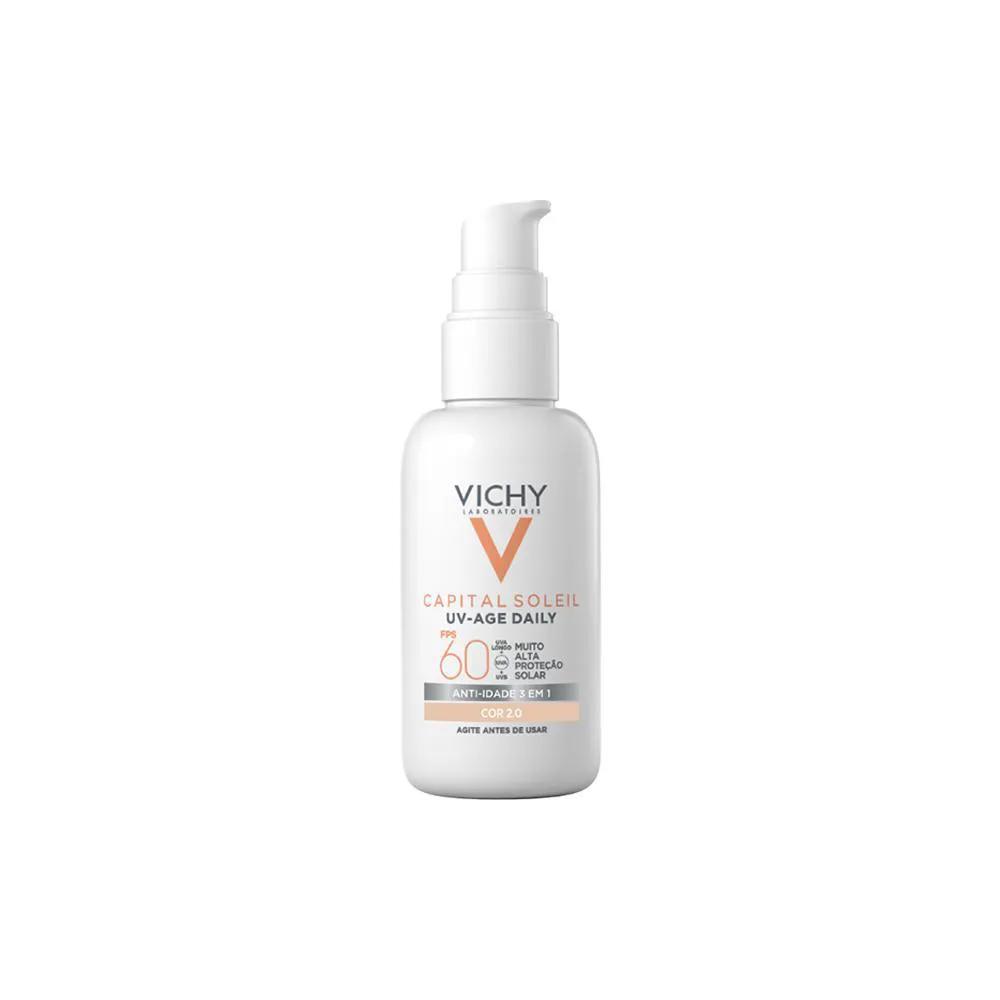VICHY CAPITAL SOLEIL AGE DAILY PROTETOR SOLAR ANTI-IDADE FPS60 COR 02 CLARA 40G