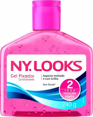 GEL FIXADOR NY LOOKS FIXAÇÃO FORTE ROSA 240G