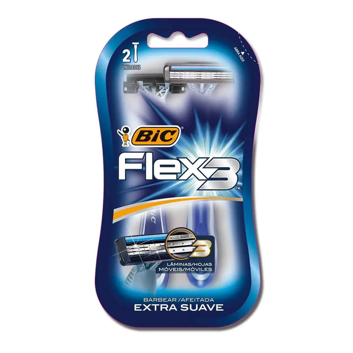 Barbeador Bic Flex 3 Extrasuave Descartável 2 unidades