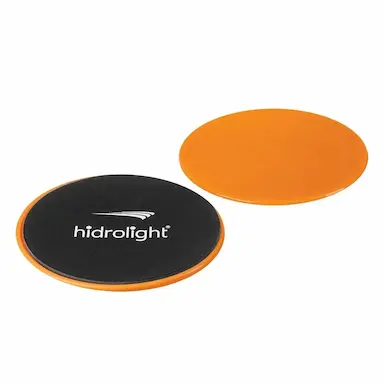 PAR DE DISCOS DE EXERCíCIOS DESLIZANTES FUNCIONAL - PRETO E LARANJA - HIDROLIGHT FL57
