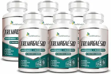 KIT 6 TRIMAGNéSIO TAURATO,MALATO E QUELATO 500MG 60 CAPS FNB