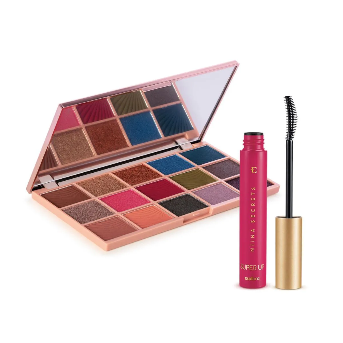 COMBO NIINA SECRETS: PALETTE DE SOMBRAS CRYSTAL + MáSCARA PARA CíLIOS SUPER UP