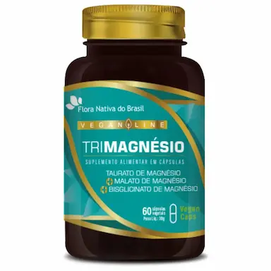 TRIMAGNéSIO (TAURATO, MALATO E BISGLICINATO) 60 VEGAN CAPS - FLORA NATIVA