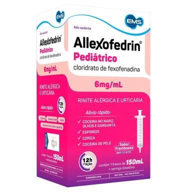 ALLEXOFEDRIN PEDIáTRICO 6MG/ML SABOR FRAMBOESA SUSPENSãO ORAL COM 150ML