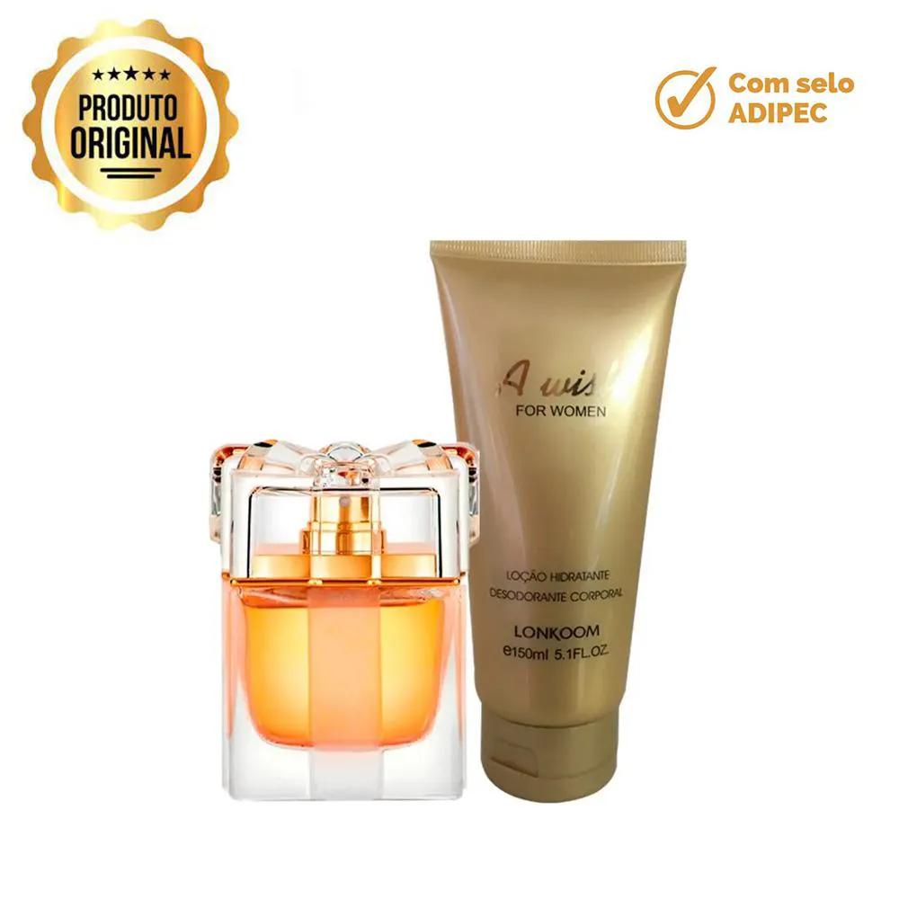 KIT PERFUME VIVINEVO A WISH LONKOOM EAU DE PARFUM FEMININO 100ML + LOTION 150ML